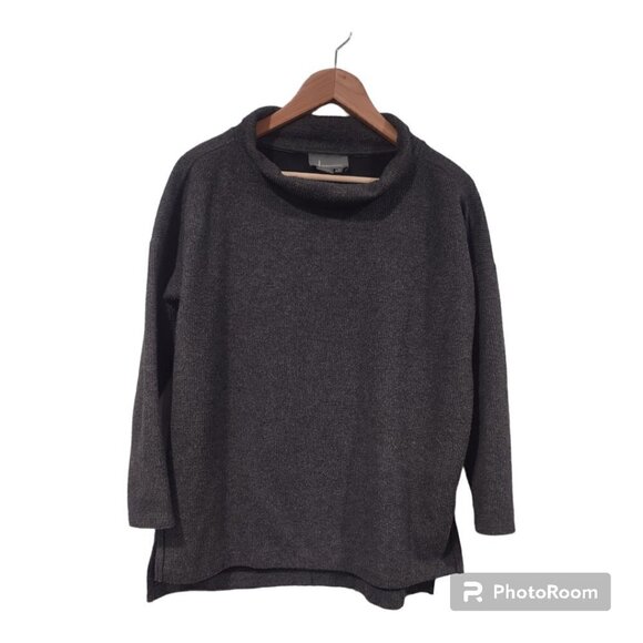 Anthropologie Drop Shoulder Gray Sweater Mock Neck Size XS - Picture 1 of 10
